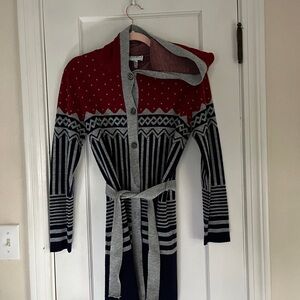 Vintage Nordic Pattern Cardigan Sweater